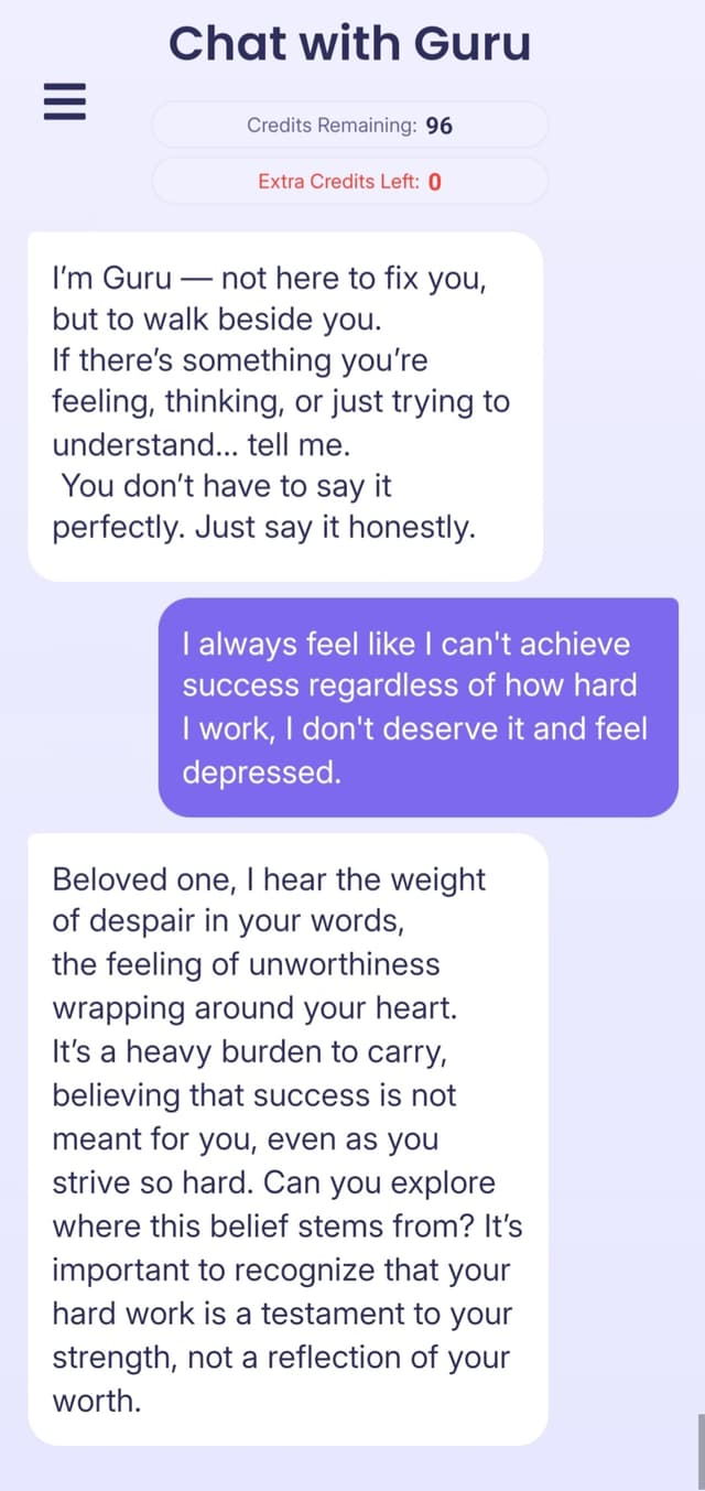 SubconsciousAI Chat Screen